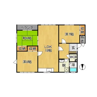 ロンドベルA【1階】の間取り