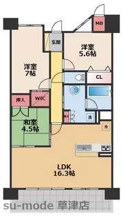 レジェ南草津【3階】の間取り