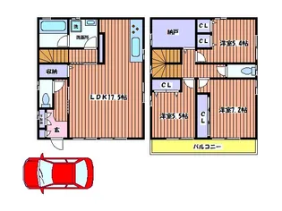 東京都国立市谷保【一戸建】の間取り