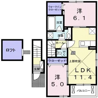 ビオーラ 金剛 A【2階】の間取り
