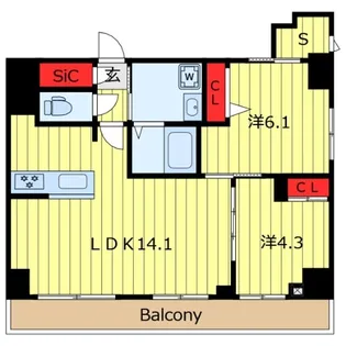 Alivis東京尾久【10階】の間取り