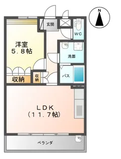 クローバーハウスB【1階】の間取り