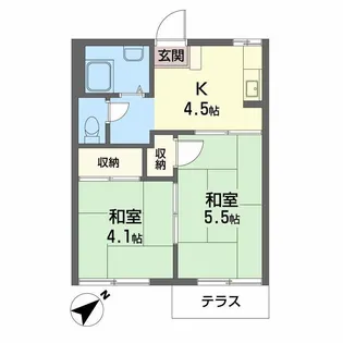 コーポラス津森【1階】の間取り