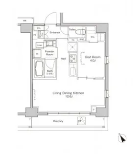 プラウドフラット渋谷富ヶ谷【8階】の間取り