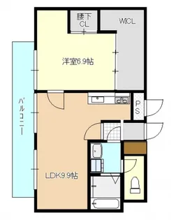 ノーブル平和大通り【9階】の間取り