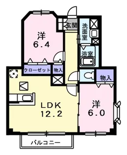 フラワーヒルD【1階】の間取り