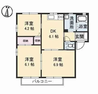 サリーレ太陽II A棟【2階】の間取り