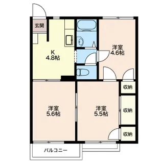 アーバンハイツ横溝【2階】の間取り