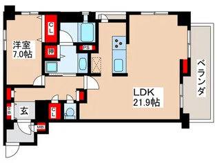 エンゼルシティフラッツ心斎橋北【9階】の間取り
