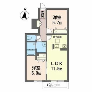 グリナージュ【1階】の間取り