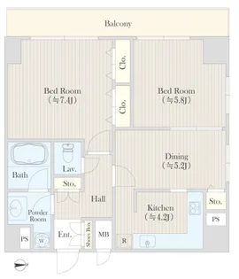 ガーデンクレスト【6階】の間取り