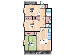 広島県広島市安佐南区山本1【マンション】の間取り