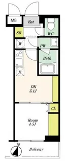 東京都杉並区和田2【マンション】の間取り