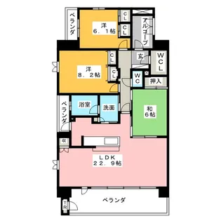 シャトレグラン安島【5階】の間取り