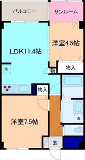 キャトルセゾン【3階】の間取り