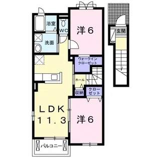 ランドマーク315 B【2階】の間取り