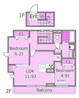 ディールーム保土ケ谷区上星川【2階】の間取り