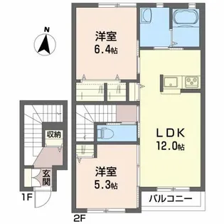 メゾンマスト小名浜【2階】の間取り