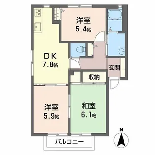 Vogel B【1階】の間取り