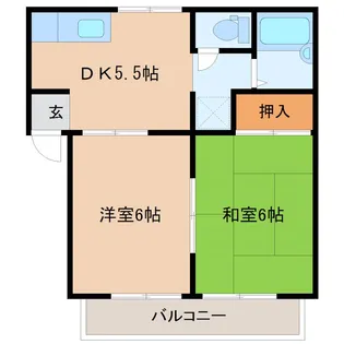 深町ハイツ B棟【1階】の間取り