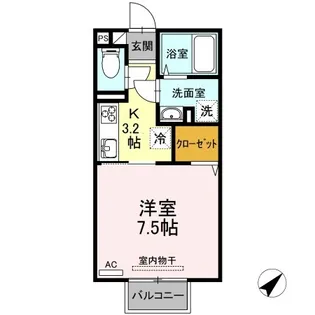 カレッジタウン E・F棟 E棟【2階】の間取り