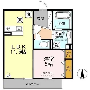アンソレイエ【1階】の間取り