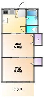 小林コーポ八坂【1階】の間取り
