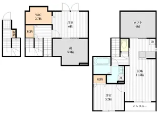 ベルリードメイプル【2階】の間取り