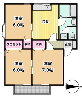 ラージヒル中央 A棟【2階】の間取り