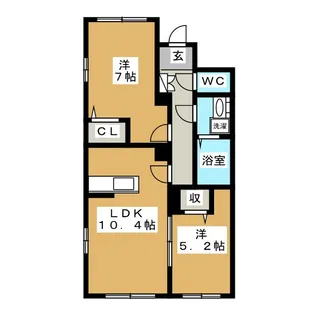 リ ファンテーヌ山手【1階】の間取り