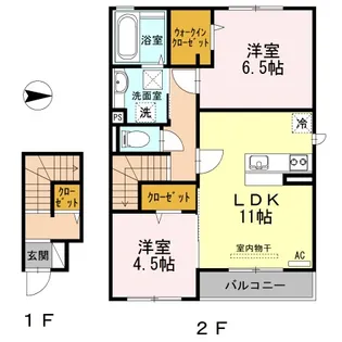 クオーレ B棟【2階】の間取り