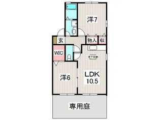 アイセイハイツII【1階】の間取り