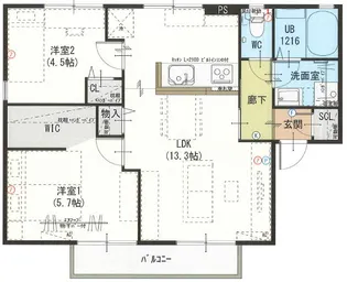 ホームタウン伊奈【2階】の間取り