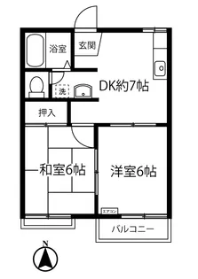 グリーンハイツ/下麻生【2階】の間取り