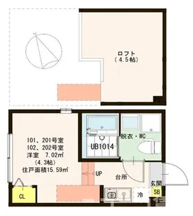ハーモニーテラス立石II【1階】の間取り
