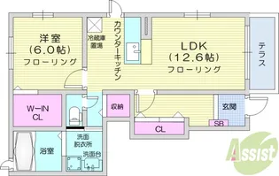 エマーブル・ペルル【1階】の間取り