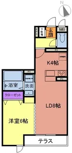 サニーウェルくぬぎ坂I【1階】の間取り