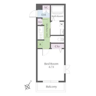 オクリ二子玉川【1階】の間取り