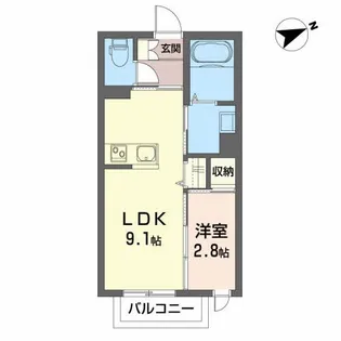 シャーメゾン カレン【1階】の間取り
