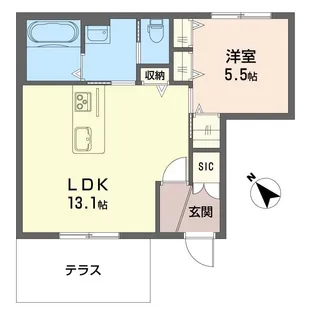 エスポワールちはら台南B棟【1階】の間取り