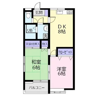 神木ハイツ2号棟【1階】の間取り