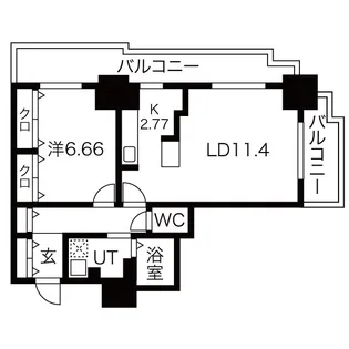 パシフィックタワー札幌【2階】の間取り