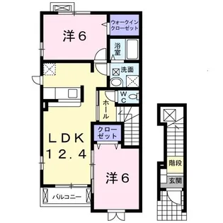ウィング メゾンB【2階】の間取り