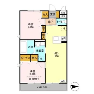 ジェンネット【1階】の間取り