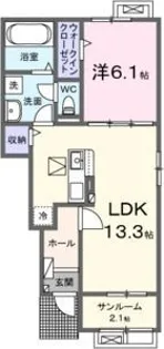 ニューライズ プリモ 喜連【1階】の間取り
