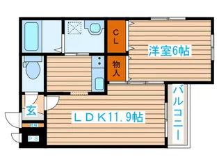 ベルフィミーモ宮城野【2階】の間取り