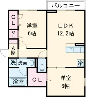 セレスティア鹿浜【2階】の間取り