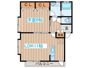 コーポストリームII【1階】の間取り