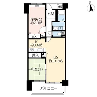 URシティコート下連雀【1階】の間取り