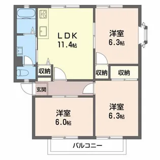 ルミエール三登 C【1階】の間取り